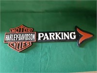 Cast Iron Harley Davidson Motorcycles Parking Sign