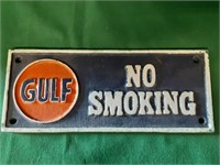 Cast Iron Gulf No Smoking Sign
