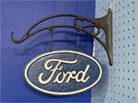 Hanging Cast Iron Oval Ford Sign w/ Bracket