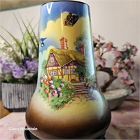 Vintage Hand Painted Ceramic Country Vase