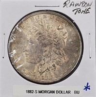 1882 S Rainbow Morgan Silver Dollar BU