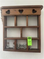 Wood 4 Shelf  Unit w/Contents
