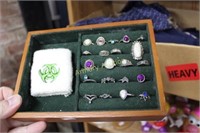 COSTUME JEWELRY RINGS AND DISPLAY