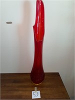 Tall Red Glass Vase/Centerpiece