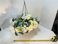 Decorative Hanging Faux Flower Basket