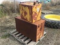 Pallet with Steel Storage Box and Fuel Tank