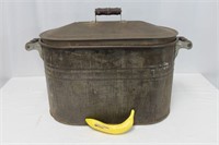 Vintage Metal Tub with Lid