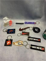 LOT OF VINTAGE NIKE KEYCHAINS AND MORE