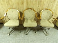 (3) Rolling Kitchen Chairs