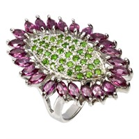 Natural Unheated Rhodolite Garnet Chrome Diopside