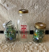 2 Jars Marbles & Juice Jar