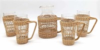 Wicker and Glass Lemonade Set