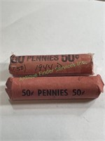 (2) Old Dealer Rolled Lincoln Wheat Cents-