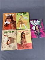 5 Issues 1970 Playboy Magazines