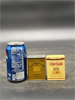LOT OF 2 OLD GOLD AND PHILIP MORRIS TIN CANS.