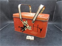 1930'S DECOWARE METAL SPORTS DECO LUNCH BOX
