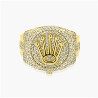 14K YELLOW GOLD 1.73CT DIAMOND ROLEX RING