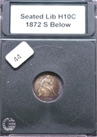 1872 S HALF DIME XF