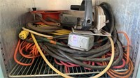 Circular Saw, Rubber Tubing, Extension Cord