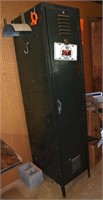 Tall steel locker with shop and garden chemicals;