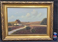 Rasmussen Ornate Framed Country House Oil Painting