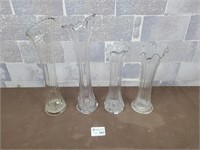 Clear blown glass vases
