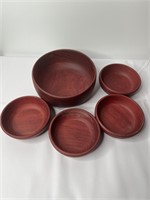 Purple Heart Wood salad bowl Set of 5