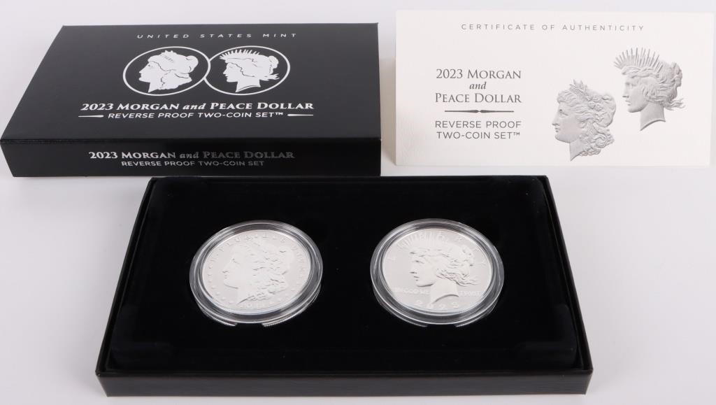 2023 S REVERSE PROOF MORGAN & PEACE DOLLAR SET