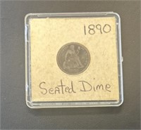1890 SEATED LIBERTY DIME