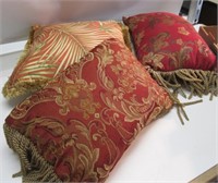 (3) DECORATIVE PILLOWS. (2) 16" BY 10" and (1)