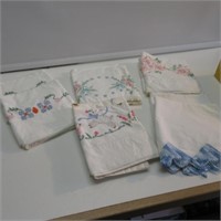 (5) MATCHED PAIRS OF STITCHED & CROCHETED PILLOW
