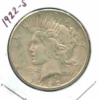 1922-S Peace Silver Dollar