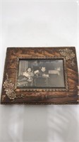 Antique photo in wooden frame