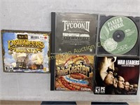 Five vintage PC games, various