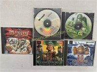 Five vintage PC games, various