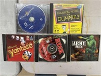 Five vintage PC games, various