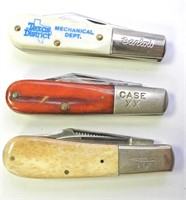 (3) VTG  FOLDING KNIVES - BARLOW / CASE