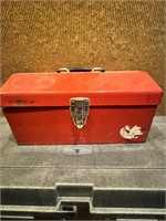 Red Metal Toolbox and Contents