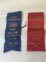 Original 1930s McKinney Tx County Fair Ribbons
6