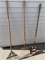 Leaf Rake, Pitch Fork, Shovel