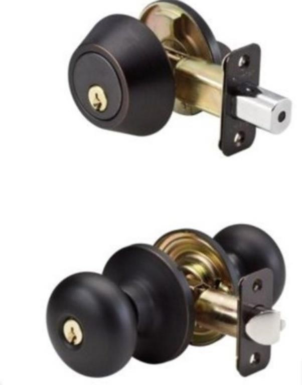 Door Lock w/Single Cylinder Deadbolt x 2Sets