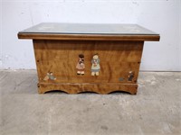 Wood Toy Chest w/ Glass Top