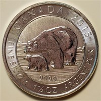2015 Canada 1.5 oz Silver Polar Bear - BU
