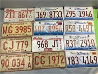12 single metal license plates