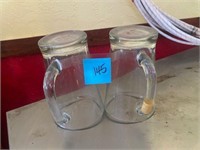 2 9" glass pitchers