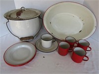 Vintage Lot-Porcelain Wash Basin, Chambe Pot,