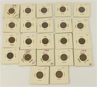 (22) Indian head pennies to include: 1883,