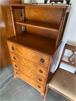 Antique 28"x17" Wood Dresser shelves iron decor