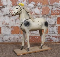 Antique toy, PUTZ German, papier mache horse on