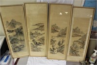 Set of 4 Chinese Silk Painting